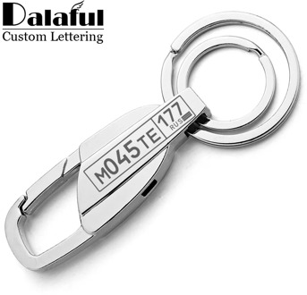 Customized Keychain For Car Plate Number Logo Anti-lost Keyring Engraved Name Key Chain Ring Personalized Gift For Men K372C