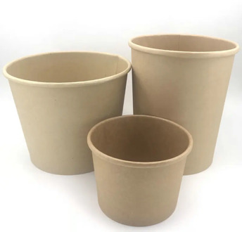 Customized Kraft Paper Soup Bucket Thickened Fast Food Packaging Box Disposable Packaging Box 100 Pieces