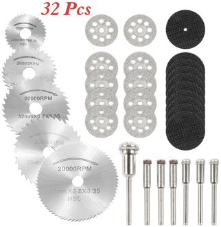 Cut Wiel Hss/Hars/Diamond Dremel Slijpschijven Rotary Tool Cutting Wheel Accessoires 30/32/40/60Pcs Handgereedschap 32stk
