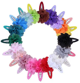 Cute 22 Colors Fashion Baby Girls Mini Chiffon Flowers Hair Clips Sweet Children Hairpins for Kids Hair Accessories