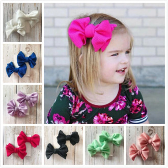 Cute 2PCS Toddler Kids Baby Girls Big Bows Hairpins Ribbon Hair Bow Latch Clips Bowknot Headwear