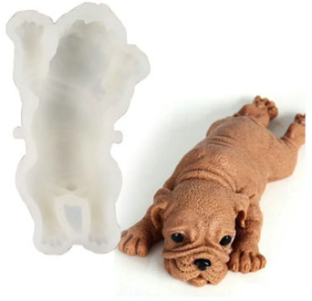 Cute 3D Dog Silicone Shar Pei Cake Mould Dog Chocolate Mould Handmade Soap Mould Fondant Cake Bread Baking Tray Candy Ice Tray
