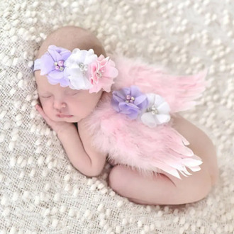Cute Angel Wing Newborn Photography Props Soft Baby Girls Boys Feather Clothes Skirt Set Baby Hat newborn photography