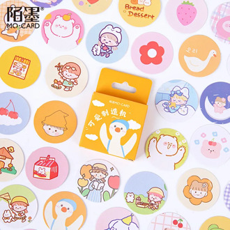 Cute Animal Collection Decorative Stationery Cartoon Round Stickers Scrapbooking DIY Diary Album Stick Lable