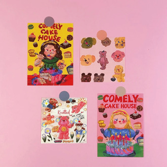 Cute Art painting girl Postcard Sticker Wall Decoration Poster Hand Account Album Decoration Sticker Photo Props Gift