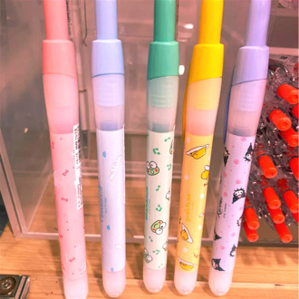 Cute cartoon 6 colors Pens Kuromi Highlighter Dual Double Headed Fluorescent Pen Art Drawing Marker Pen Stationery school supply