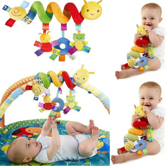 Cute Cartoon Baby Bedd Hanging Toys Activity Musical Spiral Crib Stroller Car Seat Travel Baby Boys Girls Rattles Toy