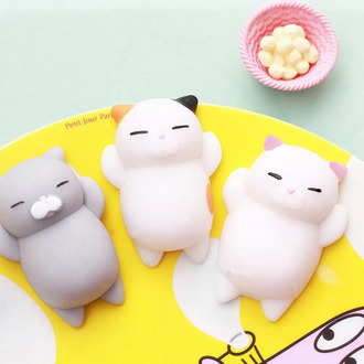 Cute Cartoon Cat Toy Stress Relief Soft Mini Animal Squeeze Toy Gift