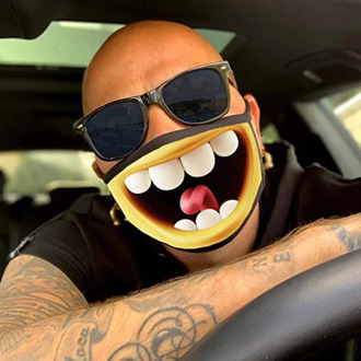 Cute Cartoon Cotton Fabric Face Facial Funny Smile Joker Mask Black Halloween Party Face Masks Washable and Reusable mascarillas