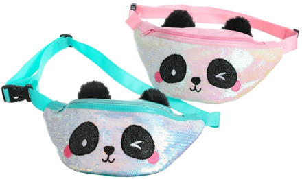 Cute Cartoon Panda Kids Waist Bag Girls Sequins Fanny Pack Christmas Children Travel SHoulder Chest Purse Casual Belt Bum Bag