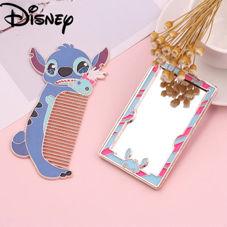 Cute Cartoon Stitch Hair Accessories Baby Girls Hair Comb And Mirror Sets Fashion Mini Makeup Hairdressing For Women Travelling