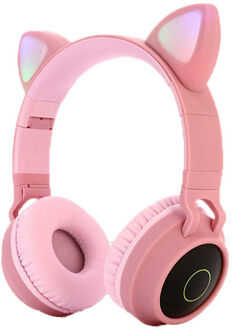 Cute Cat Ear Kids Gaming Flashing Glowing Headphones Comfortable Portable Bluetooth 5.0 Stereo Earphones With Microphone 1