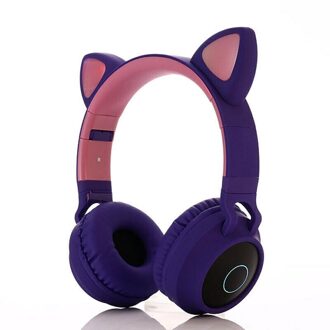 Cute Cat Ear Kids Gaming Flashing Glowing Headphones Comfortable Portable Bluetooth 5.0 Stereo Earphones With Microphone 3