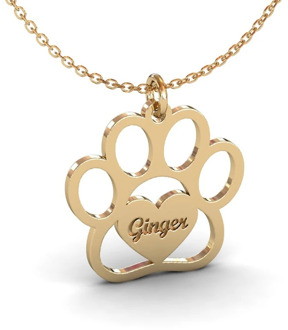 Cute Cat Paw Name Necklace Best Gifts Heart Pendant Personalized Dog Bear Footprint Engraved Jewelry Women Child