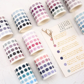 Cute Dot Wide Masking Washi Tape Gradient Japanese Paper Tape Student Stationery DIY Decoration Bullet Journal Adhesive Sticker