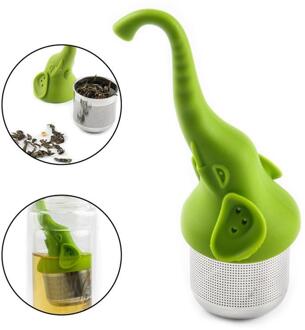 Cute Elephant Head Tea Infuser Stainless Steel Tea Ball Leaf Tea Strainer for Brewing Device Herbal Spice Filter Kitchen Tools groen