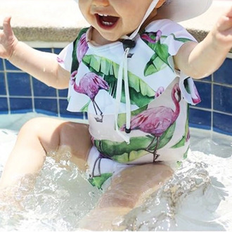 cute flamingo print ruffle swimsuit for kids girl swimwear children toddler baby girl bathing beach suits bikini kids