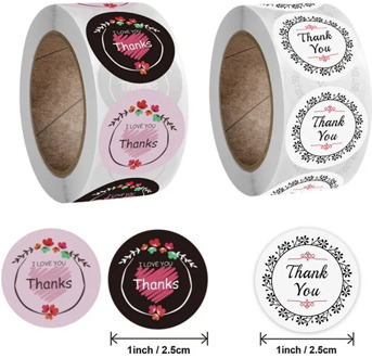 Cute Floral I Love You Thank you Sticker 500pcs DIY Personalized Gift Decoration Handmade Wedding Party Business Package Labels