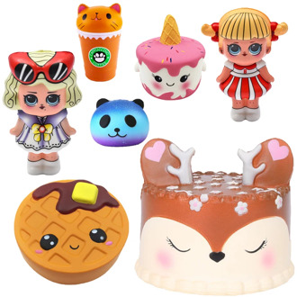 Cute jumbo Squishy Deer cake Food Scented Cat Hamburger Squishies Slow Rising Antistress toy squeeze Squishy stress relief toy