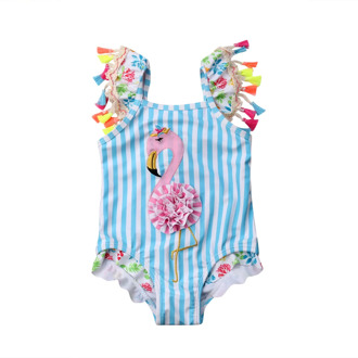 Cute Little Girls Flamingo Tassels One-piece Swimsuit Toddler Kids Baby Girl Bikini Swimwear Swimming Bathing Suit Beachwear
