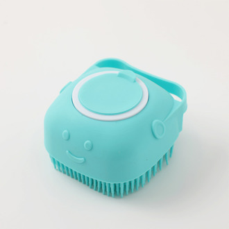 Cute Magic Silicone Borstels Bad Handdoeken Body Brush Bad Riem Exfoliërende Wassen Huid Huishoudelijke Schoon Douche Borstels Smiling Face blauw