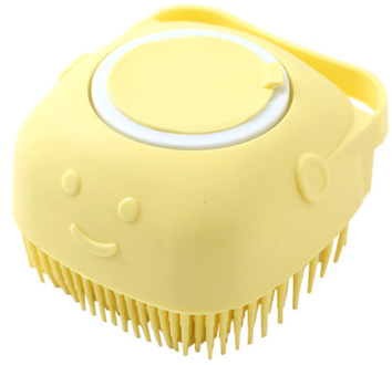 Cute Magic Silicone Borstels Bad Handdoeken Body Brush Bad Riem Exfoliërende Wassen Huid Huishoudelijke Schoon Douche Borstels Smiling Face geel