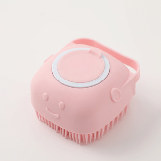 Cute Magic Silicone Borstels Bad Handdoeken Body Brush Bad Riem Exfoliërende Wassen Huid Huishoudelijke Schoon Douche Borstels Smiling Face roze