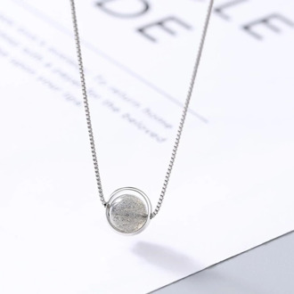 Cute Moonstone 925 Sterling Silver Korea Simple Literary Clavicle Chain Personality Female Necklace SNE308