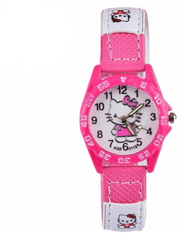 Cute Pink Simple Watches Girl Lovely Cartoon Watch Kids Children Student Leather Quartz Watch Baby Clock Gift Boys montre enfant