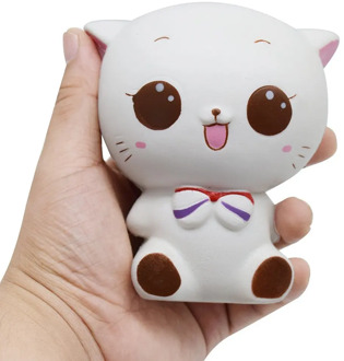 Cute Squishy White Cat Slow Rising Squeeze Healing Fun Kids Kawaii Kids Adult Toy Stress Reliever Decor