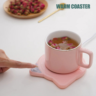 Cute Thermostatic Coaster Cup Heater 16W 220V 55 Degree Thermostatic Coaster Office Home Cat Constant Temperature Warmer Pad