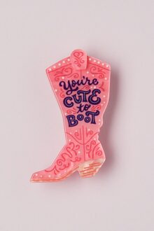 Cute to Boot broche Roze