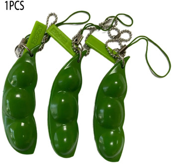 Cute Toy Squeeze Bean Keychain Pendant Mobile Phone Chain Pea Pendant For Reducing Anxiety And Stress