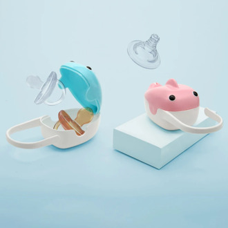 Cute Whale Baby Pacifier Storage Box Portable Non-slip Hook Nipple Box High-Capacity Soother Nipple Holder Case For Newborn Baby