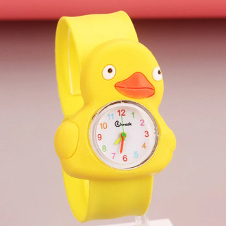 Cute Yellow Duck Watch Children Boy Girl Students Watch Clock Gift Silicone Tape Patted Wrist Kids Digital Electronics Watches