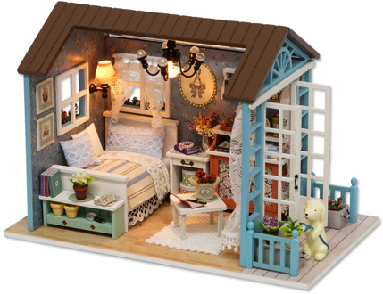 CUTEBEE Doll House Miniature DIY Dollhouse with Wooden House Furniture Toys for Children Birthday Gift Z07
