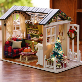 CUTEBEE Dollhouse Miniature DIY Doll House With Wooden House Furniture Toys For Children Holiday Z009