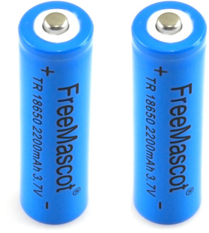 CWLASER FreeMascot 3.7V 2200mAh TR 18650 Rechargeable Li-ion Battery (2 pcs) (Blue)
