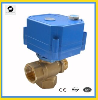 CWX-25S 3/4 ''DN20 3-way messing gemotoriseerde controle elektrische kogelkraan met handbediening functie DC12v DC9-24v CR02 3 draden