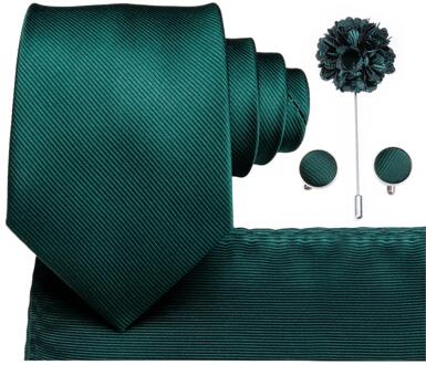 CX-830 Groene mannen Stropdas Set Zijde Stropdas Turquoise Boutonniere Zakdoeken Sets Emerald Business Wedding Stropdassen Voor Mannen