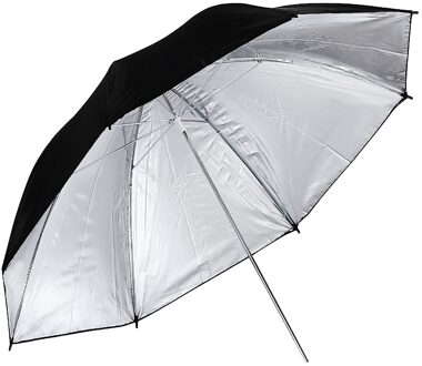 Cy 1 stks 83 cm 33 "foto studio video flash light korrel paraplu reflecterende reflector zwart sliver foto fotografie paraplu