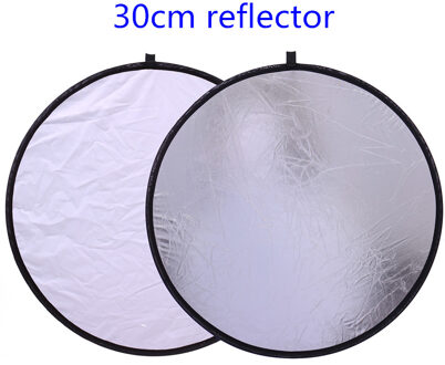 Cy 12 "/30 cm 2in1 wit en zilver fotostudio reflector houvast multi opvouwbare draagbare disc light reflector voor foto