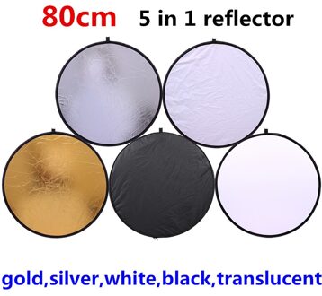 CY 80 cm 5 in 1 goud zilver wit zwart doorschijnende Portable Inklapbare Licht Ronde Fotografie/Foto Reflector voor Studio