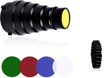 Cy sn02 metalen conische snoot met honingraat 5 stks kleur filter kit voor bowens mount studio strobe monolight fotografie flash
