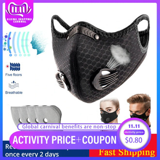 Cycling Face Mask Filter PM2.5 Anit-fog Breathable Dustproof Bicycle Respirator Sport Protection Dust Mask Anti-droplet