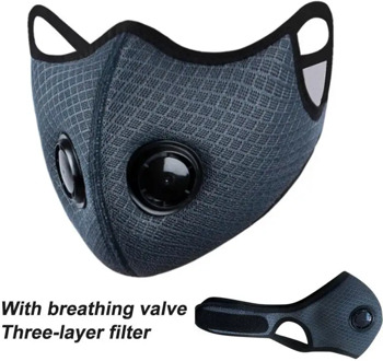Cycling Mask Outdoor Respirator Face Shield With Double Breath Valve Breathable Safety Mask With Filter Anti-spittle Windproof