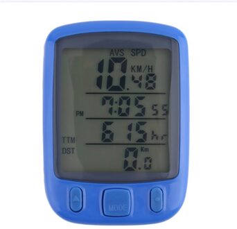 Cyclus Fiets Lcd Computer Kilometerstand Snelheidsmeter Met Backlight Monitor Bikes' Snelheid Afstand En Rijtijd Blauw