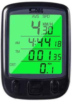 Cyclus Fiets Lcd Computer Kilometerstand Snelheidsmeter Met Backlight Monitor Bikes' Snelheid Afstand En Rijtijd groen