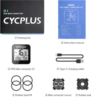 CYCPLUS G1 Fietsen GPS Fietscomputer Fietsaccessoires Snelheidsmeter LED IPX6 Waterdichte kilometerteller Draadloze stopwatch wit