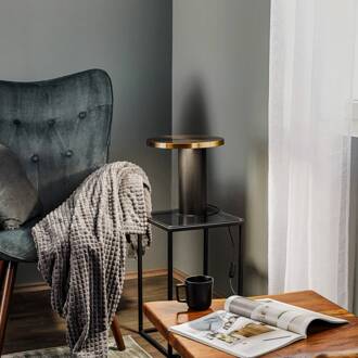 Cylinda LED tafellamp zwart-goud matzwart, goud